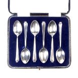 A George V set of six silver teaspoons.