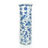 A Chinese blue and white sleeve vase, 19th century.
