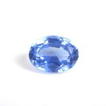 Loose oval cut synthetic sapphire.