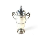 A Victorian silver twin handled sugar caster.