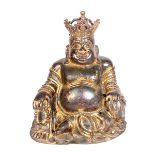 A Chinese gilt bronze figure of Budai, Ming Dynasty, probably 16th century.