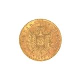 1863 French gold 20 Franc coin.