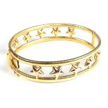 18 ct yellow gold star bangle.