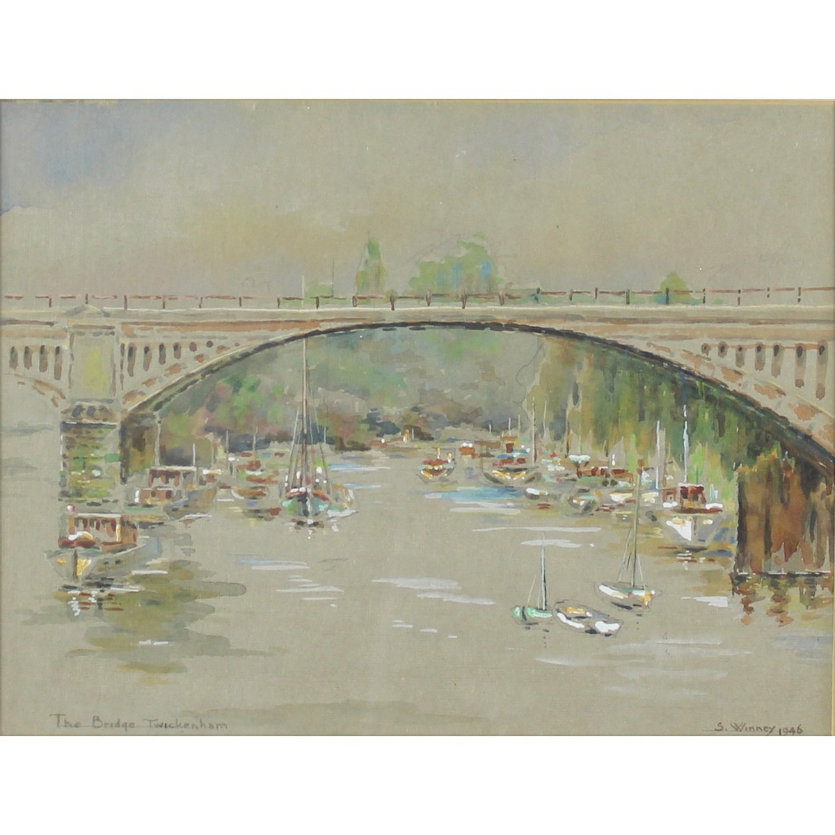 Winney, S Twentieth Century British, AR, The Bridge in Twickenham.