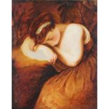 After Sir Joshua Reynolds, Mrs Minnis Nineteenth Century British. Sleeping Girl.