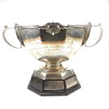 A large George V silver twin handled trophy, early 20th century.