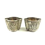 A pair of Chinese export silver salts, late 19th century.