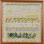 A Victorian needlework sampler by Mary Ann Clark.