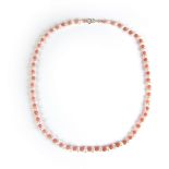 9 ct yellow gold coral and pearl necklace.