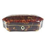 A small tortoiseshell jewellery box, late 19th/early 20th century.