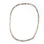 9 ct yellow gold Figaro chain necklace.