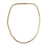 9 ct yellow gold spiga link necklace.