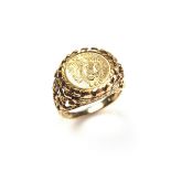 9 ct yellow gold 'Leo' ring.