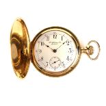 D. Gruen & Sons 18 ct yellow gold full hunter pocket watch.