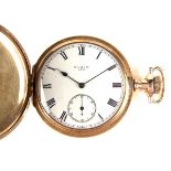 Elgin gold plated full hunter pocket watch.