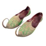 A pair of traditional Mughal Islamic Indian leather slipper or shoes, India, early 20th century.