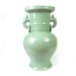 A Chinese celadon glazed vase, 19th century.