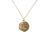 9 ct yellow gold St Christopher's necklace.