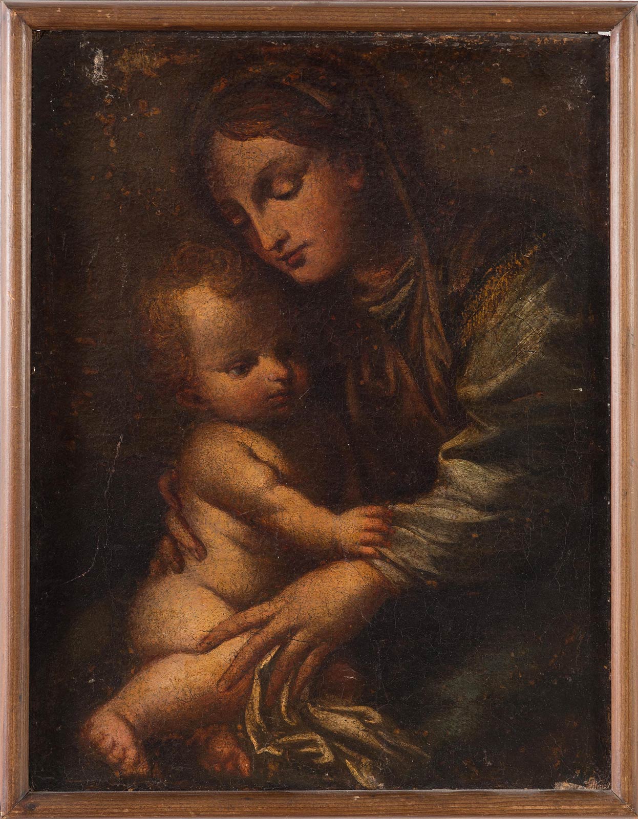 Maestro del XVII sec., “Madonna con bambino”.