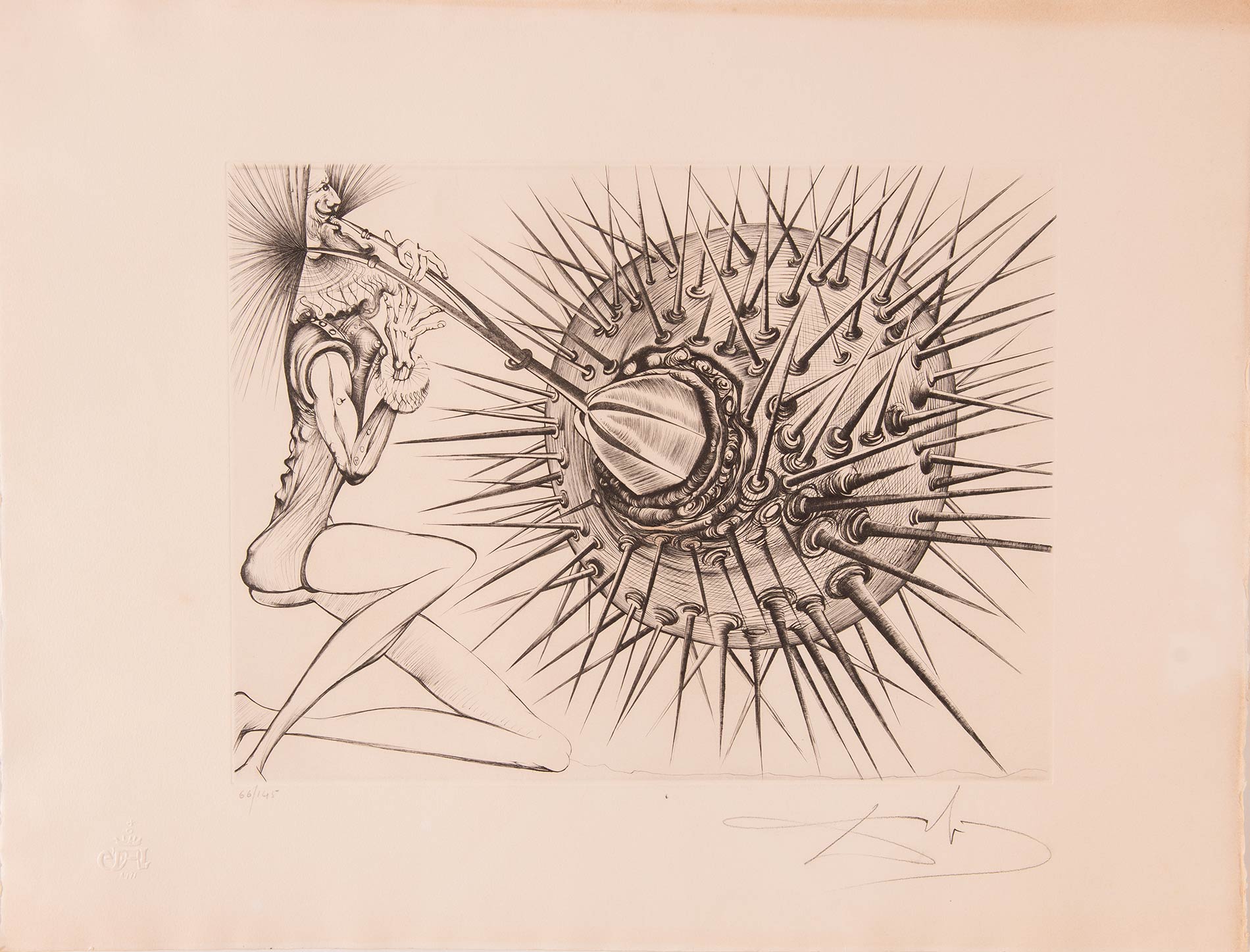 Salvador Dalì ( Figueres 1904 – Figueres 1989), “Don Quichotte et l’oursin”, 1971.