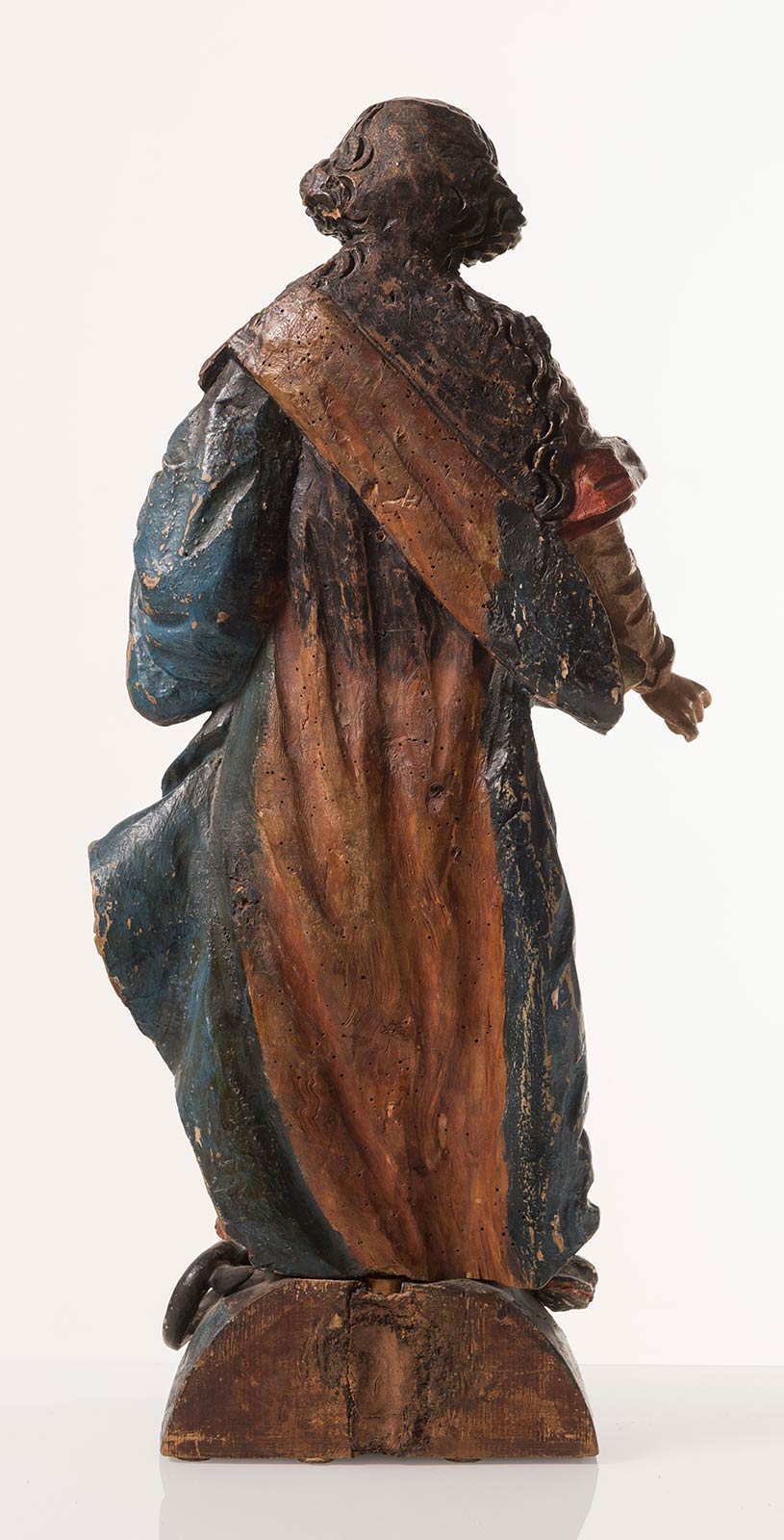 Scultura in legno intagliato, dorato e laccato, “Madonna Immacolata”, XVIII sec. - Image 3 of 4