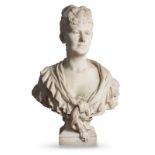 Eugène Delaplanche (1836 – 1891), attribuito a, “Busto di Nobildonna”, 1885.