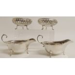 A PAIR OF SILVER BON BON DISHES by Fenton, Russell & Company Limited, Birmingham 1924, of circular