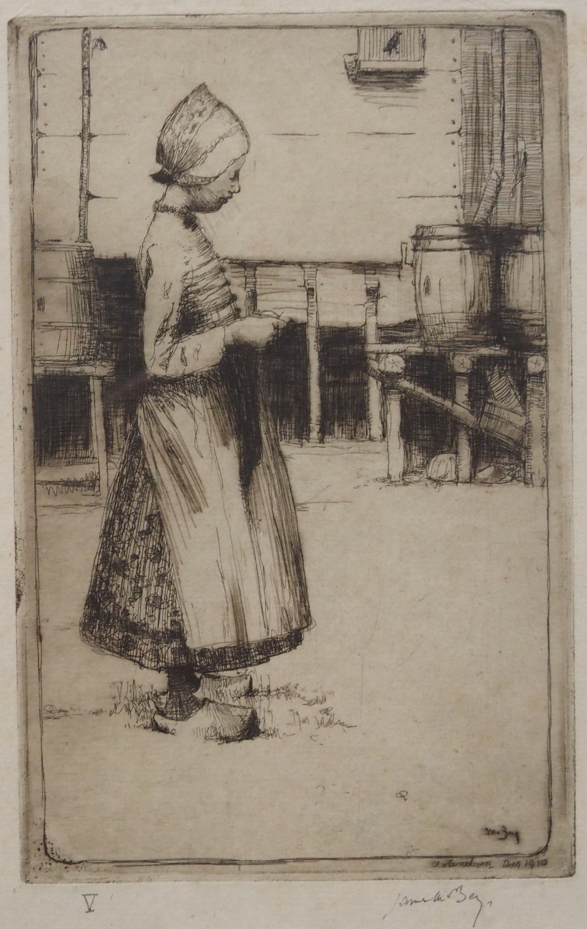 •JAMES MCBEY LLD (1883-1959) VOLENDAM AUG. 1910 Drypoint etching, signed and numbered V, 18 x 11.5cm - Image 2 of 10