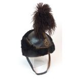 A RARE RAF CEREMONIAL HELMET PRE-1930 of domed shape with feather insert, missing gold braid