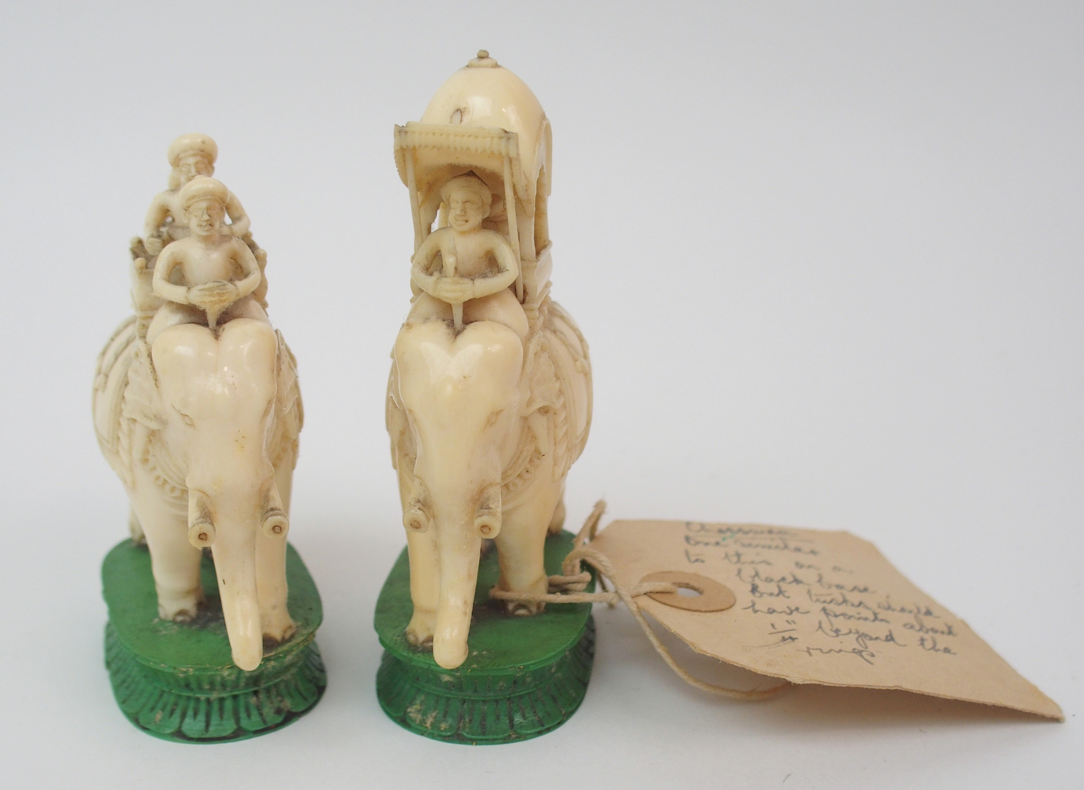 AN EAST INDIAN IVORY CHESS SET probably Berhampore, one set with black stained bases lacking two - Image 15 of 28