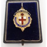 A SILVER-GILT AND ENAMEL SOUTH LONDON FOOTBALL MEDAL the obverse inscribed South London, Charity Cup