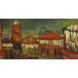 •HERBERT BANNISTER WHONE (BRITISH 1925-2011) FAIRGROUND Oil on canvas, signed and dated (19)64, 51 x