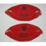 TWO PINK ENGLAND AMATEUR INTERNATIONAL CAPS, 1911-12 comprising: Denmark and Ireland In the match