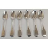 A SET OF SIX PROVINCIAL SILVER TEASPOONS by David Pirie, Aberdeen circa 1820, 76gms Condition
