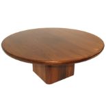 A JENSEN FROKJAER A/S 6715 ESBJERG N ROSEWOOD CIRCULAR COFFEE TABLE with semi-circular inlays on a
