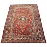 A LILIAN RED GROUND with central medallion and floral design, 400cm x 305cm Condition Report: