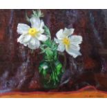 •MARY NICOL NEILL ARMOUR RSA, RSW (SCOTTISH 1902-2000) TWO CALIFORNIAN POPPIES Oil on canvas, signed