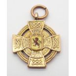 A 9CT GOLD AND ENAMEL 1921-22 DIVISON I LEAGUE CHAMPIONSHIP MEDAL the reverse inscribed Scottish