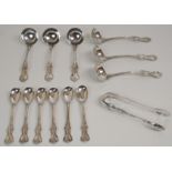 A SET OF SIX SILVER SAUCE LADLES by John Murray or John Muir, Glasgow 1849, with six matching egg
