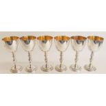 A CASED SET OF SIX SILVER GOBLETS by Garrard & Company, to commemorate Queen Elizabeth II Silver