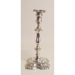 A SILVER CANDLESTICK by William Hutton & Sons Limited, Sheffield 1926, with removable drip pan and
