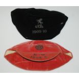 A PINK ENGLAND V. WALES AMATEUR INTERNATIONAL CAP, 1908-09 and an amateur domestic cap, 1909-10, a