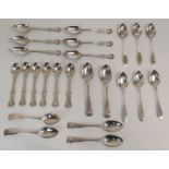 A SET OF SIX SILVER TEASPOONS by Chawner & Company, London 1849, with two sets of six silver