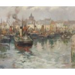 •ANDREW ARCHER GAMLEY RSW (SCOTTISH 1869-1949) FISHING BOATS, ANSTRUTHER Oil on canvas, signed and