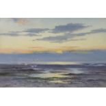 PETER GHENT RCA (BRITISH 1865-1911) SUNSET Oil on board, signed, 35 x 53cm (13 3/4 x 20 3/4")