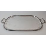 A SILVER SERVING TRAY by Frank Cobb & Company Limited, Sheffield 1960, of rectangular form with