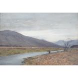 TOM SCOTT RSA (SCOTTISH 1854-1927) THE GED LAKE, ST. MARY'S LOCH Watercolour, signed, inscribed