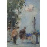 JAMES WATTERSTON HERALD (SCOTTISH 1859-1914) THE STATUE Watercolour, 34 x 24.5cm (13 3/8 x 9 5/8")