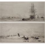 WILLIAM LIONEL WYLLIE RA, RE, RBA, RI, NEA (BRITISH 1851-1931) HMS VICTORY IN PORTSMOUTH HARBOUR;