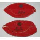 TWO PINK ENGLAND AMATEUR INTERNATIONAL CAPS, 1912-13 comprising: Ireland; and France In the match